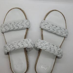 Marc Fisher Women Sandals Jaime Flat Espadrille Slip On White Size 6